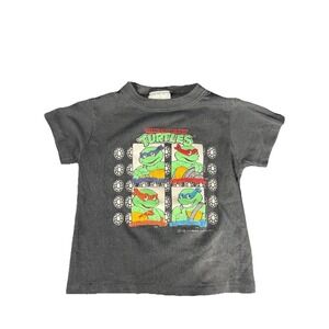 Vintage Allison T-Shirt Kids 3T Black Graphic  Teenage Mutant Ninja Turtles USA